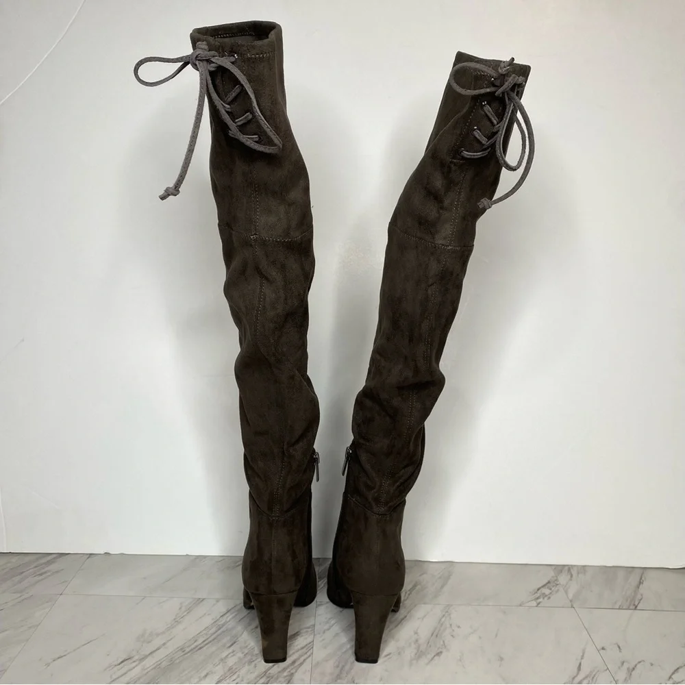 New! Vince Camuto Tapley Gray Faux Suede Over The Knee Boot 8.5 M